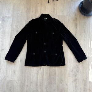 DKNY Jeans Black Velvet Military Jacket